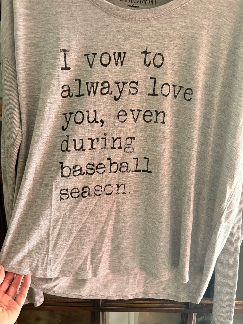 I vow to love, even during baseball season lightweight long sleeve Tshirt.